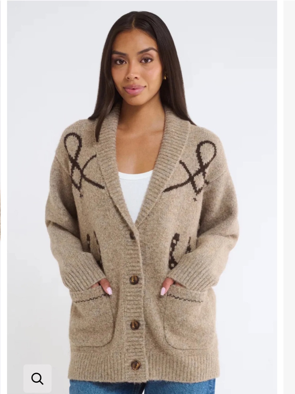 Wild Horses Cardigan by Rumored  Classic Cream-Tan Button Cardigan Sweater